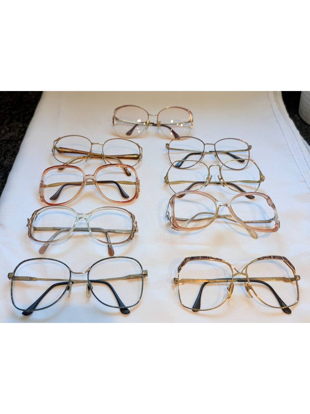 VTG This listiEyeglass Frames Lot of 9 Oversized 70s 80s 90s Metal Plastic Retro